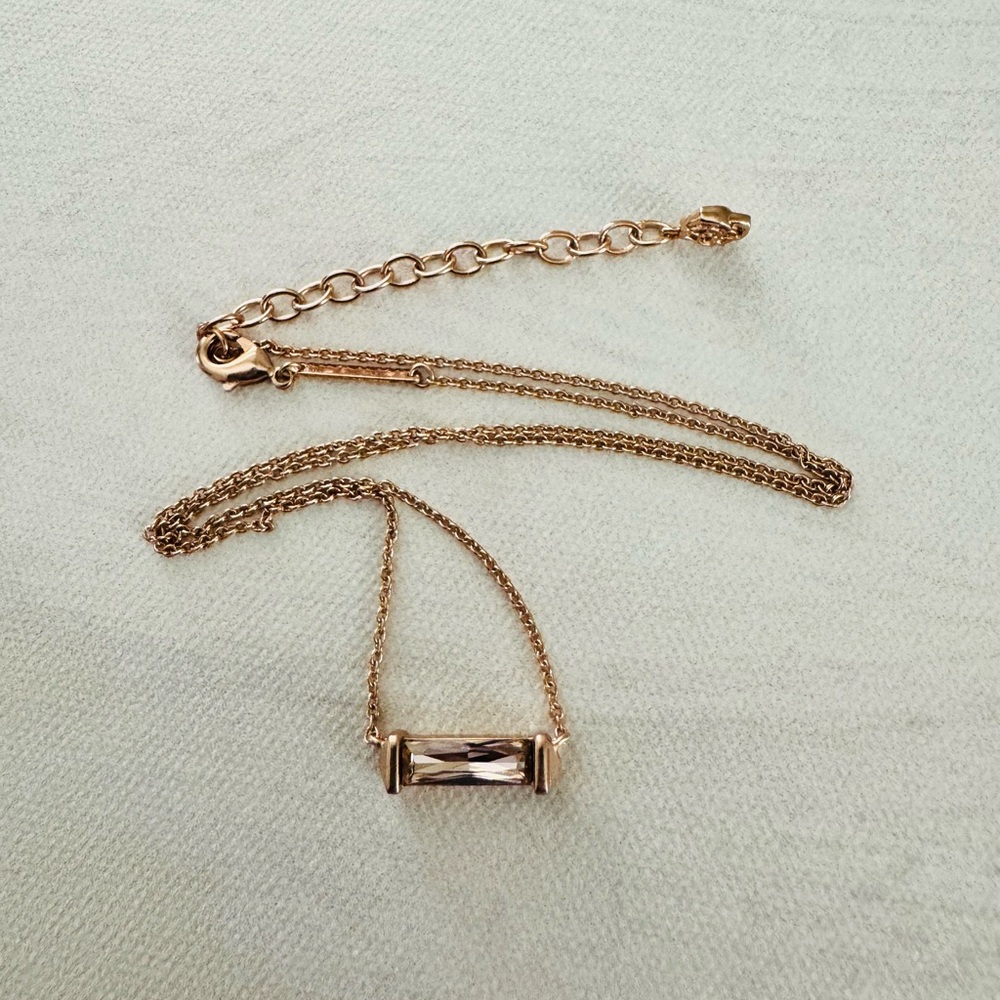 Kendra Scott Gold and Brown Necklace Minimalist Design - Picture 4 of 7